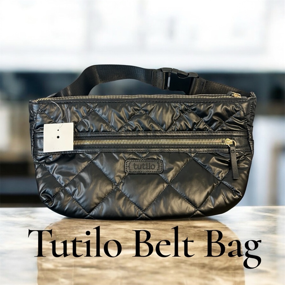 Tuitlo Black Quilted Belt Bag
